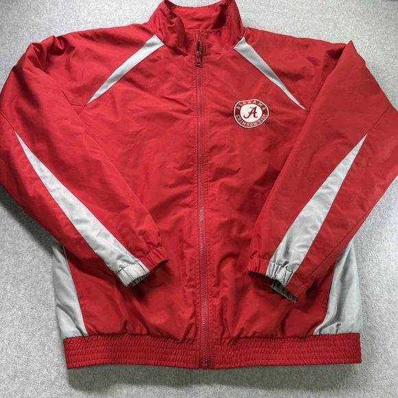 Alabama Crimson Tide Jacket Men's Medium Red‎ Gray Full Zip Essex Fleece Lined - Picture 2 of 11